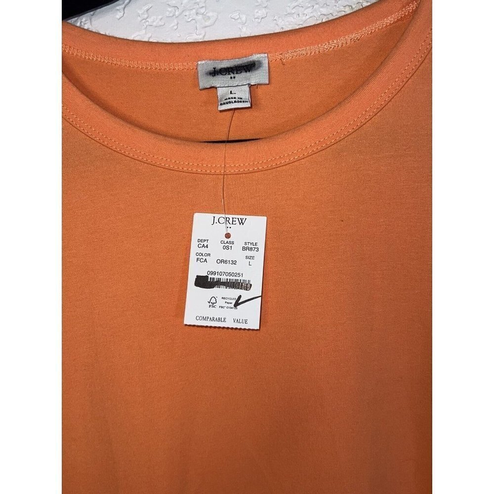 J Crew MIDI Dress Cotton NWTS Stretchy Sleeveless Peach Color Large BR873 1E - Picture 8 of 10